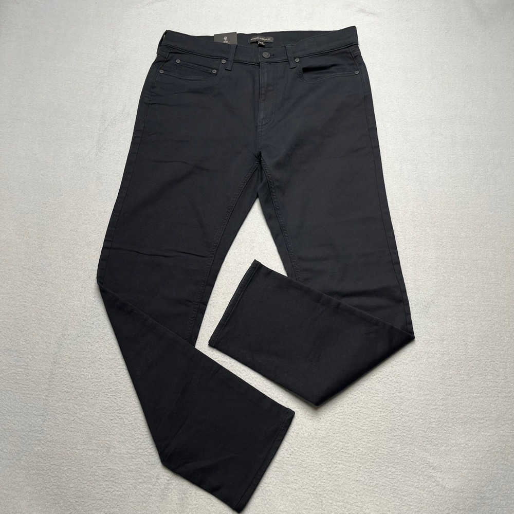 New Banana Republic Mens 5-Pocket Pants Black 32x30 Straight LegChino Trousers